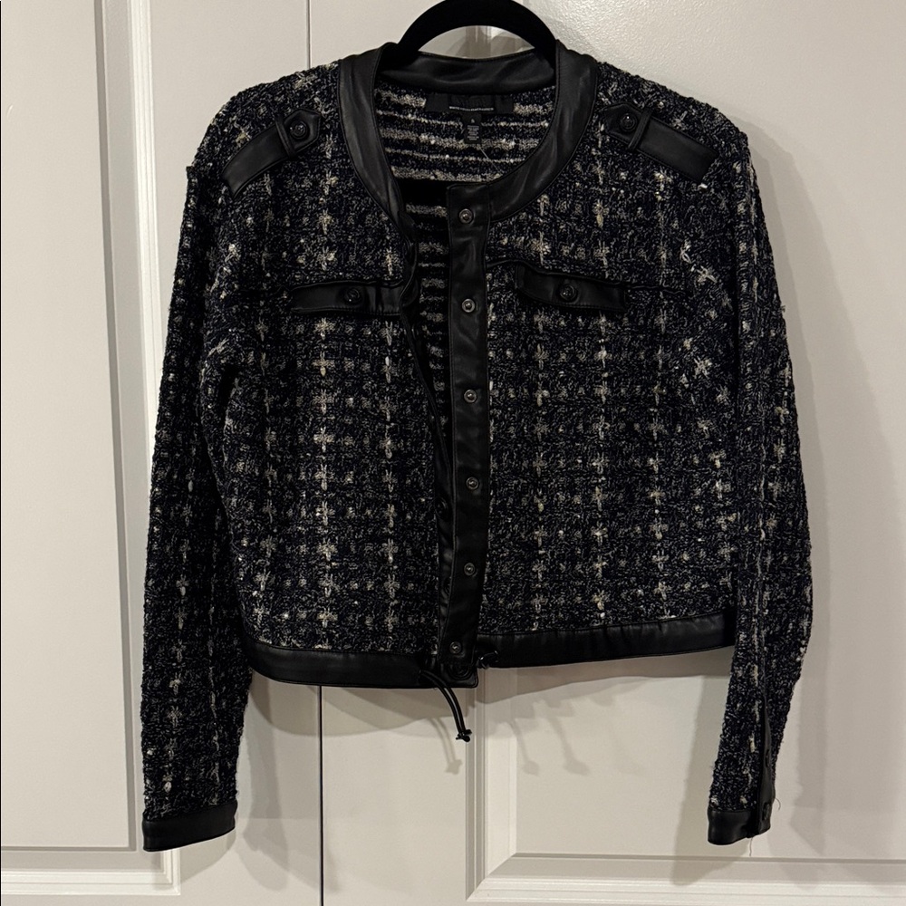 NWT White House Black Market Black and White Tweed Blazer size S